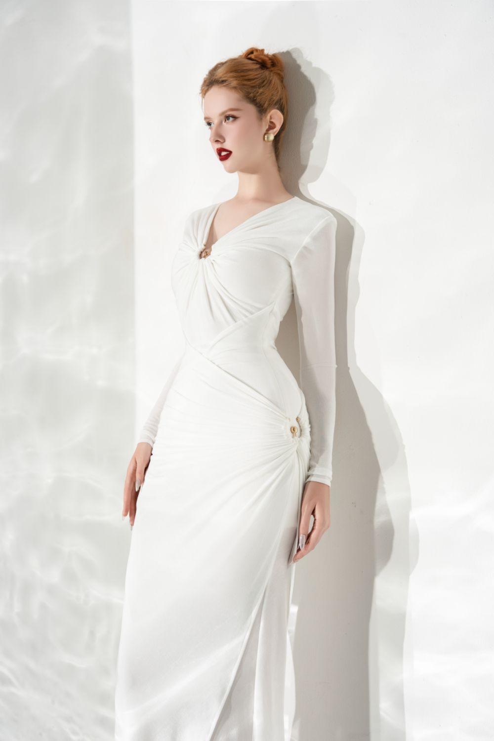 Glory Bodycon Gathered Spandex Ankle Length Dress - MEAN BLVD