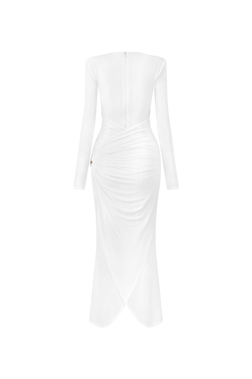 Glory Bodycon Gathered Spandex Ankle Length Dress - MEAN BLVD