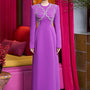 Glowing A-line Stone Velvet Satin Maxi Dress - MEAN BLVD