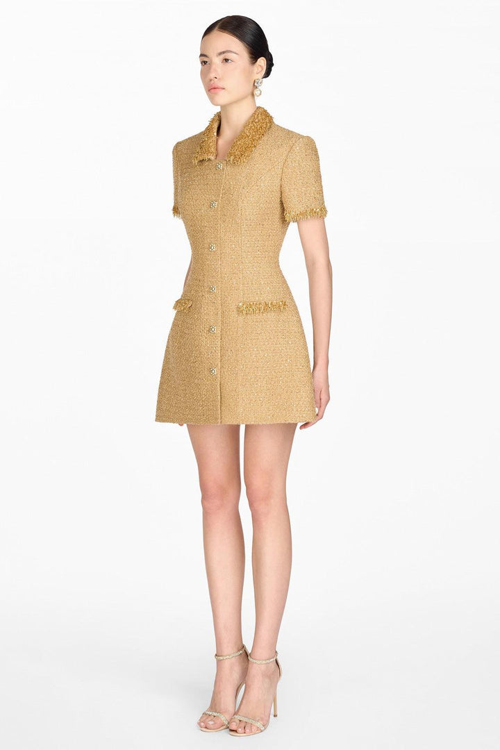 Gold Embellished Mini Dress - MEAN BLVD