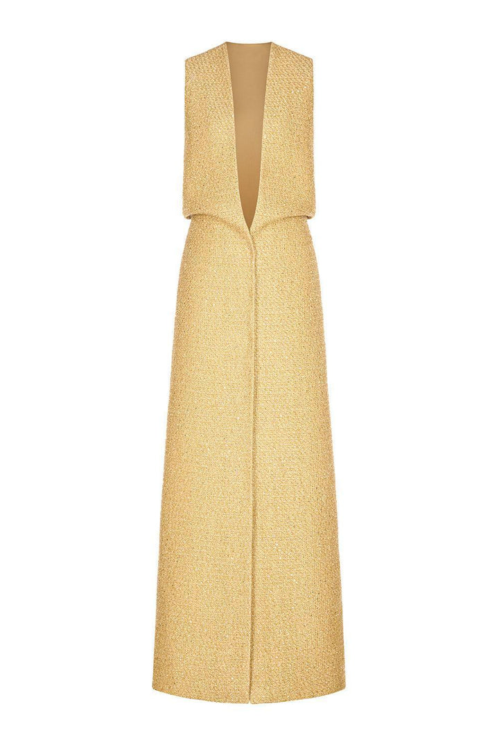 Gold Harmonia Tweed Dress - MEAN BLVD