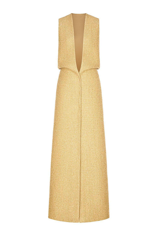 Gold Harmonia Tweed Dress - MEAN BLVD