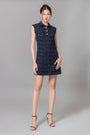 Goldie A-line Sleeveless Tweed Mini Dress - MEAN BLVD