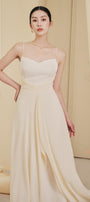 Goldie Asymmetric Semi-Heart Neck Chiffon Floor Length Dress - MEAN BLVD
