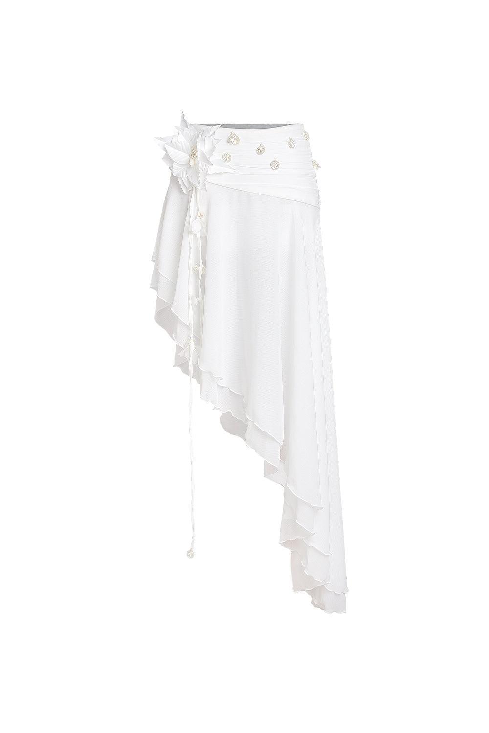 Gonzalez Asymmetric Layered Organza Voile Maxi Skirt - MEAN BLVD