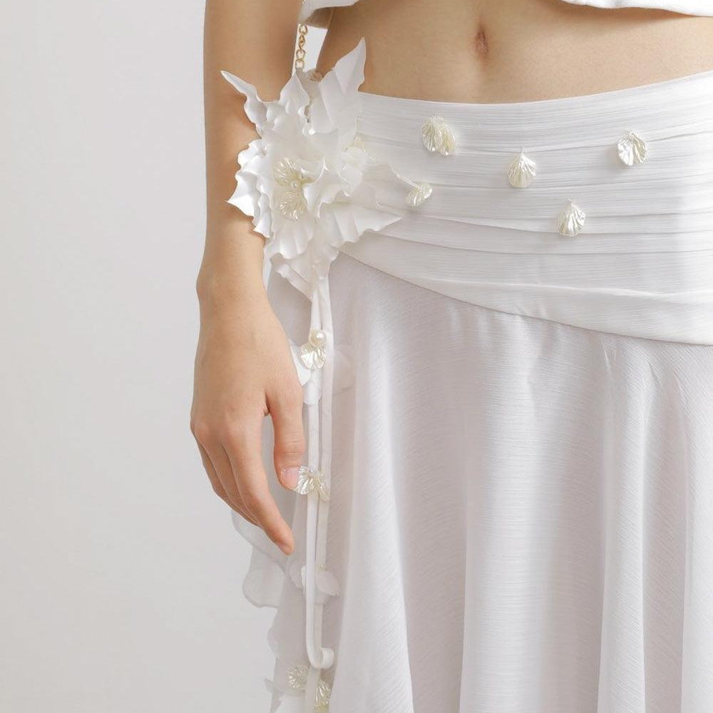 Gonzalez Asymmetric Layered Organza Voile Maxi Skirt - MEAN BLVD