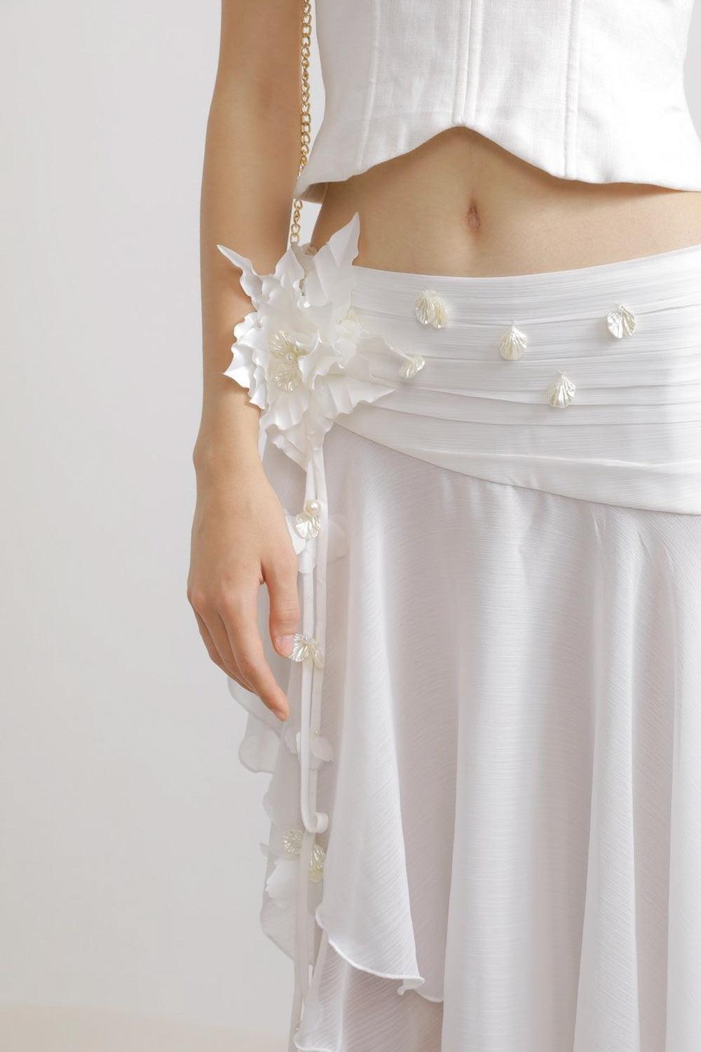 Gonzalez Asymmetric Layered Organza Voile Maxi Skirt - MEAN BLVD