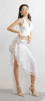 Gonzalez Asymmetric Layered Organza Voile Maxi Skirt - MEAN BLVD