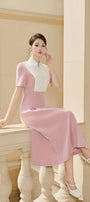 Gotpink A-line Short Sleeved Linen Cotton Midi Dress - MEAN BLVD