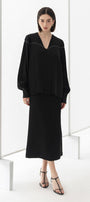 Grace Straight Cuff Sleeved Silk Top - MEAN BLVD