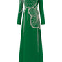 Gracef Sheath Round Neck Velvet Satin Floor Length Ao Dai - MEAN BLVD