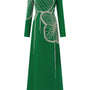 Gracef Sheath Round Neck Velvet Satin Maxi Dress - MEAN BLVD
