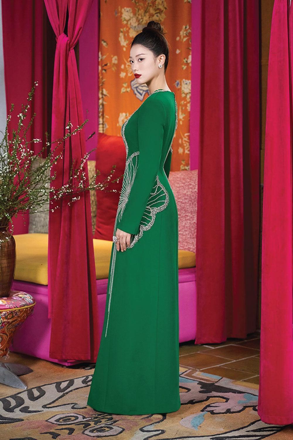 Gracef Sheath Round Neck Velvet Satin Maxi Dress - MEAN BLVD