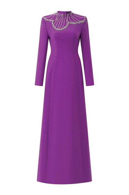 Gracen Sheath High Neck Velvet Satin Maxi Dress - MEAN BLVD