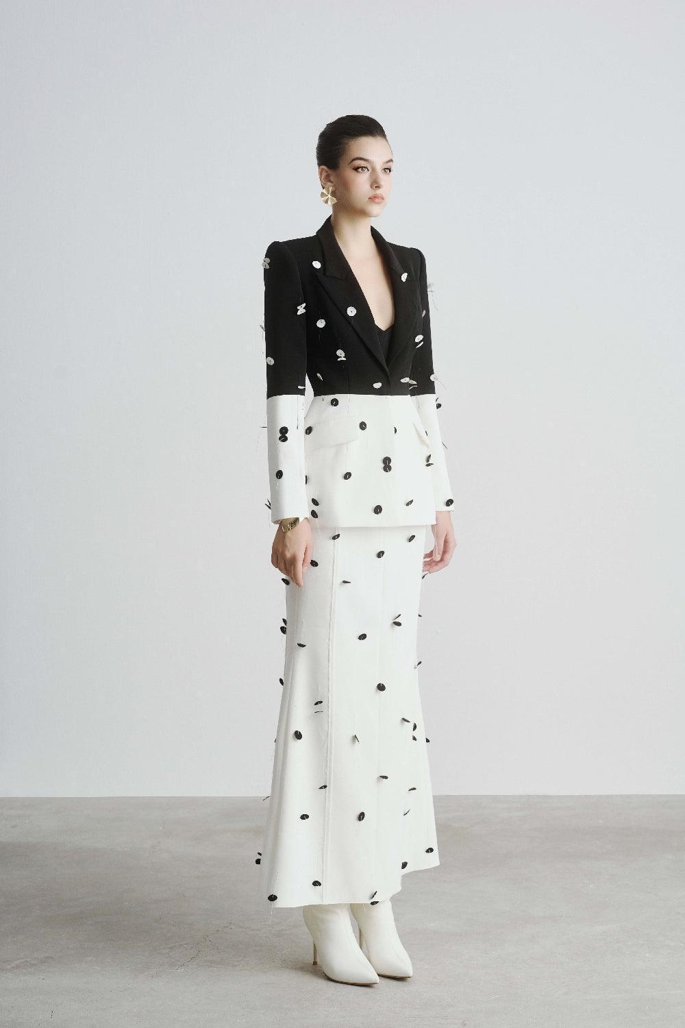 Gracy Trumpet Ribbed Polyester Ankle Length Skirt - MEAN BLVD