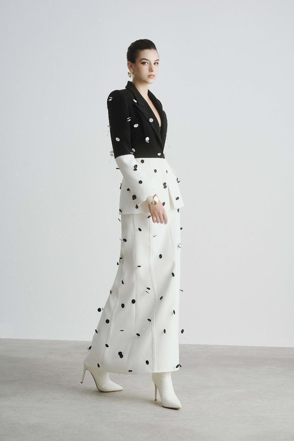 Gracy Trumpet Ribbed Polyester Ankle Length Skirt - MEAN BLVD