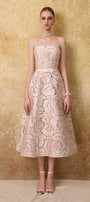 Grandeur A-line Spaghetti Strap Lace Calf Length Dress - MEAN BLVD