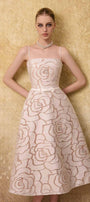 Grandeur A-line Spaghetti Strap Lace Calf Length Dress - MEAN BLVD
