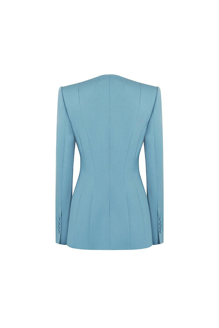 Grosvenor Structured Square Shoulder Crepe Blazer - MEAN BLVD