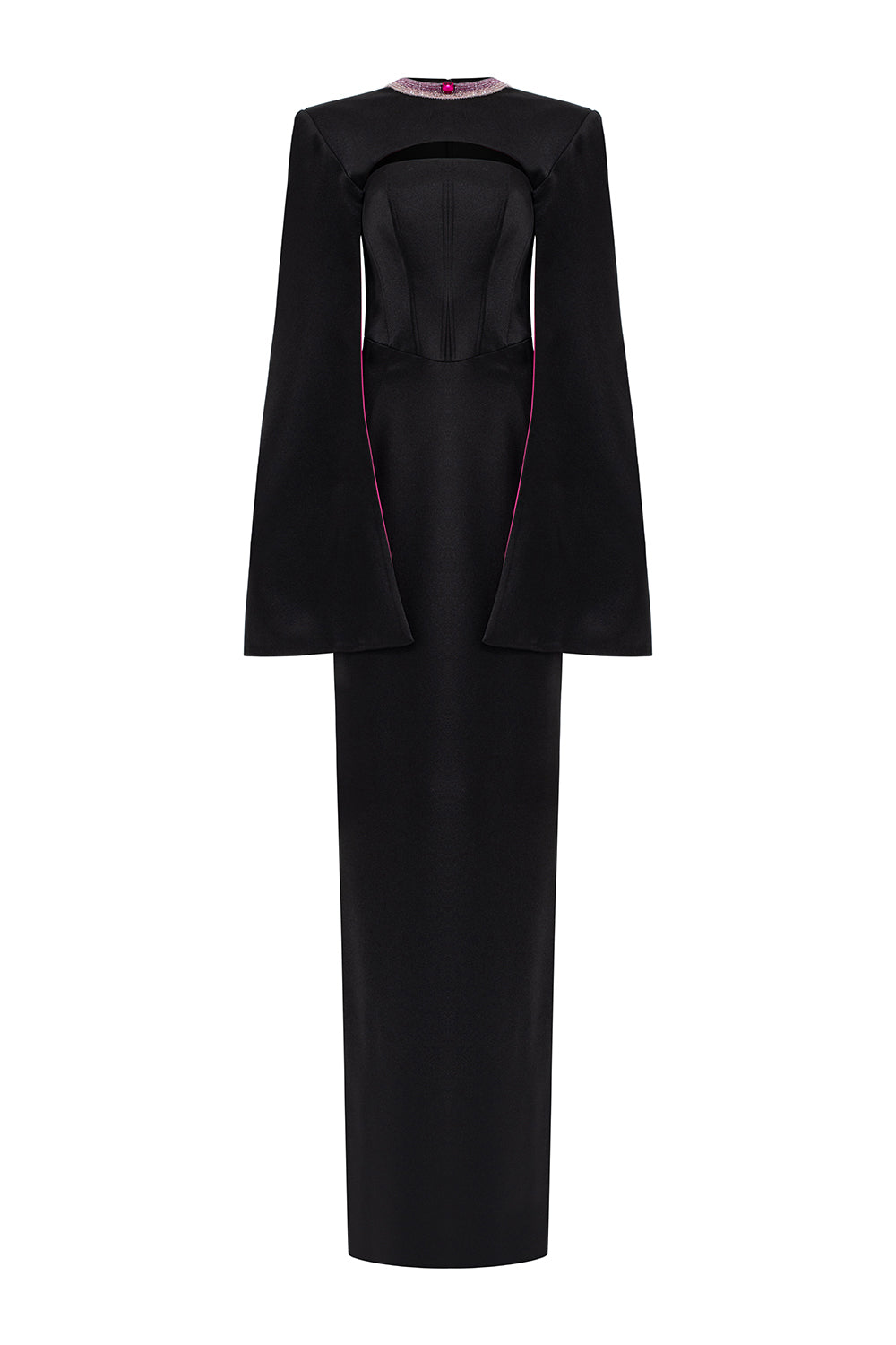 Bristol Sheath Square Shoulder Silk Floor Length Dress