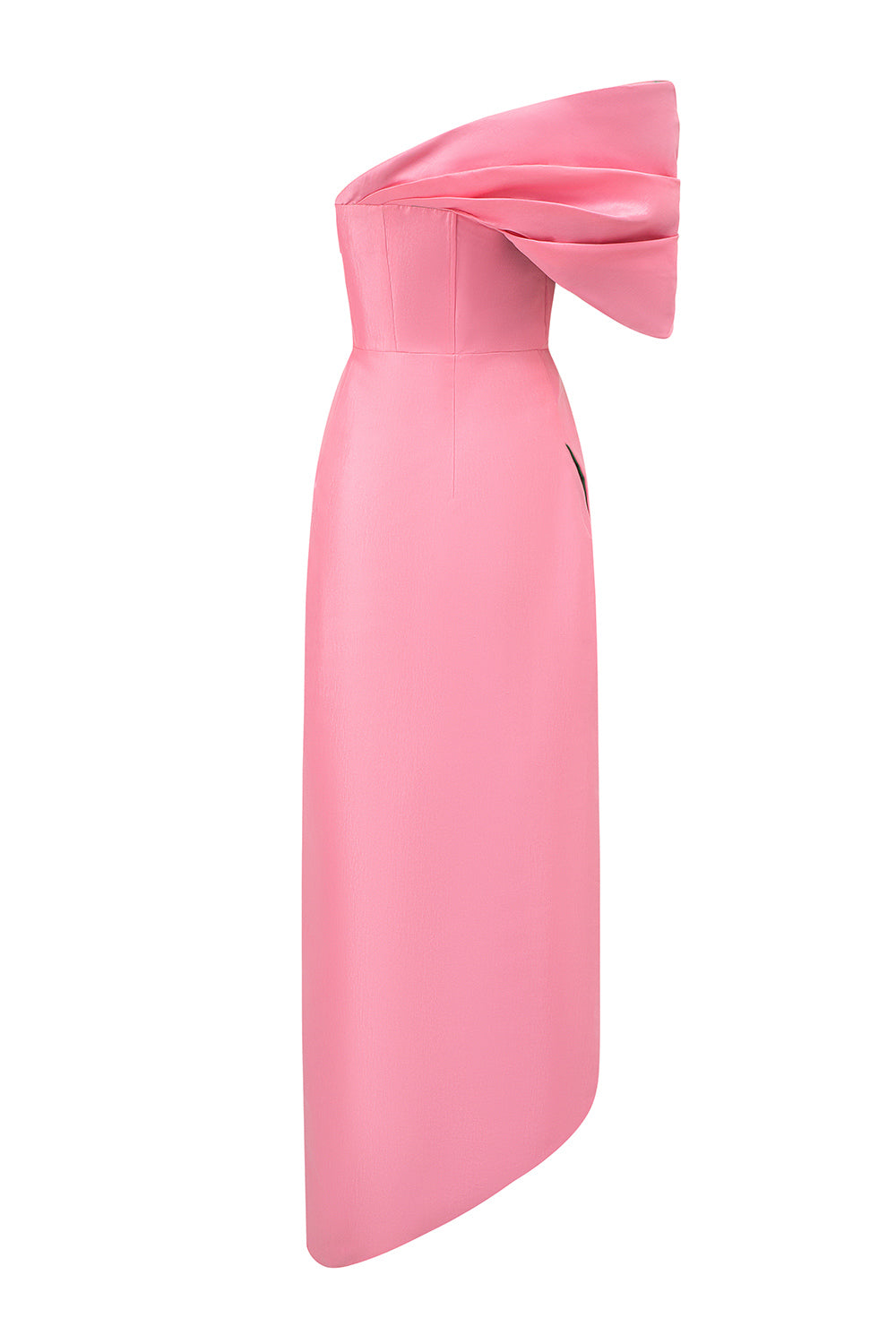 Sloane Wrap Asymmetric Taffeta Floor Length Dress