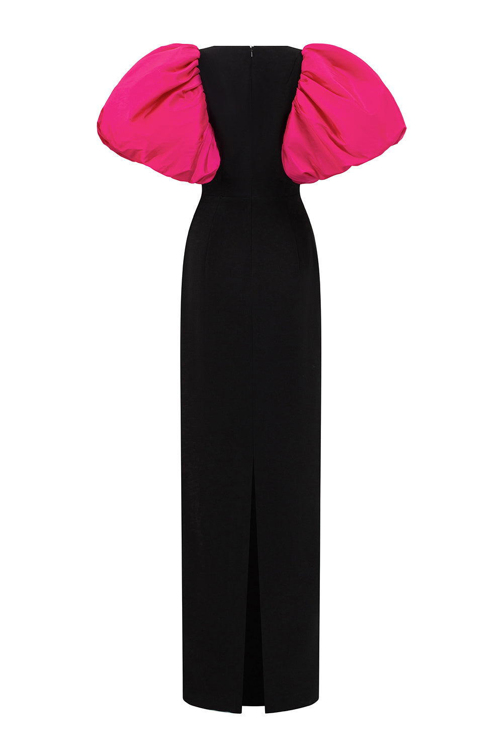 Rosemary Sheath Bubble Sleeved Crepe Floor Length Dress