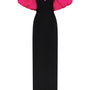 Rosemary Sheath Bubble Sleeved Crepe Floor Length Dress