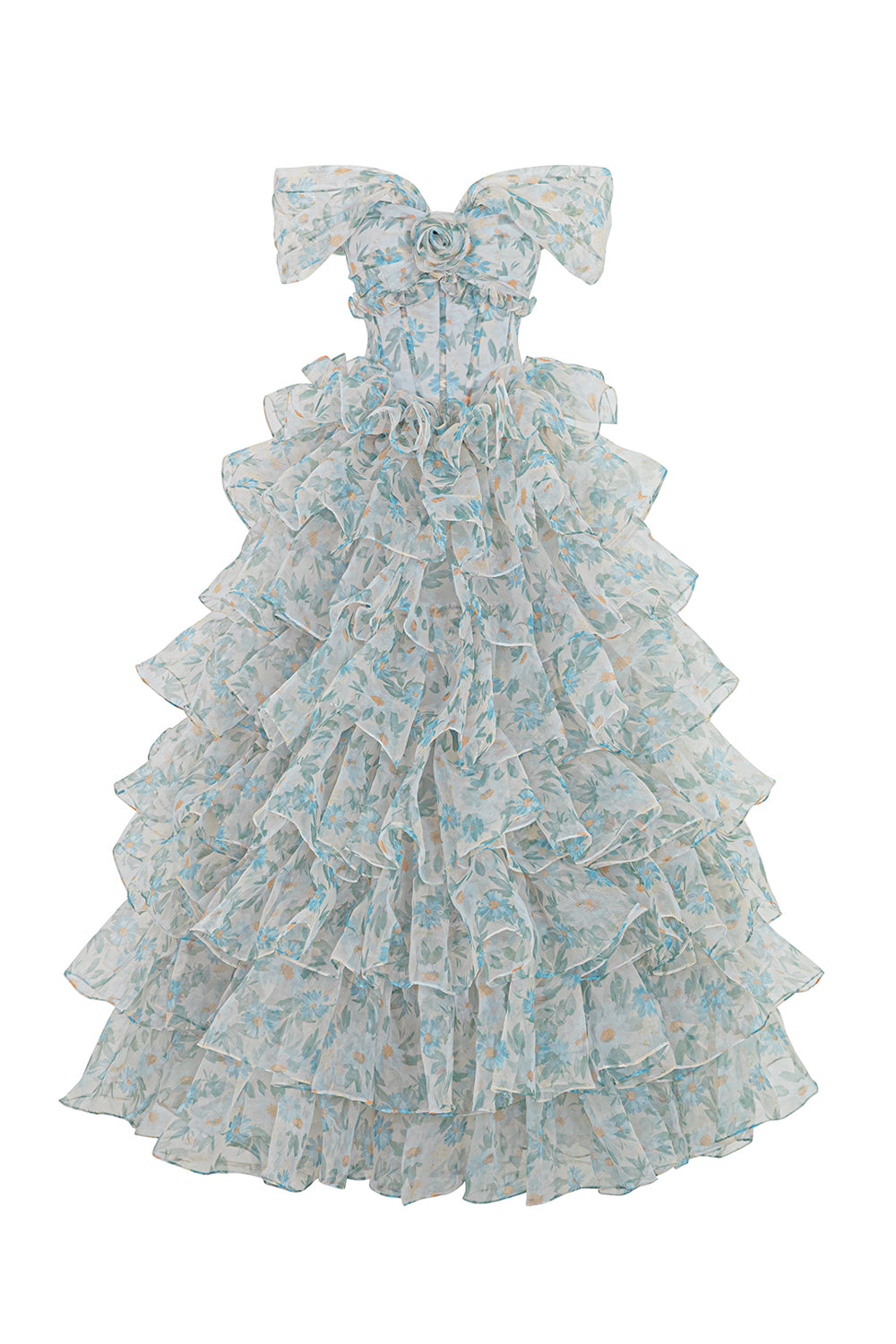 Think Of Me Ball Gown Layered Silk Organza Floor Length Dress