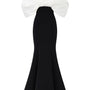 Melina Mermaid Draped Crepe Floor Length Dress