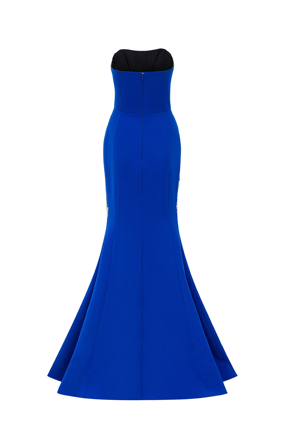 Brooke Mermaid Straight Across Neck Crepe Floor Length Dress