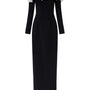 Denver Sheath Flower Applique Crepe Floor Length Dress