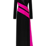 Aubrey Wrap Ribbon Silk Crepe Floor Length Dress