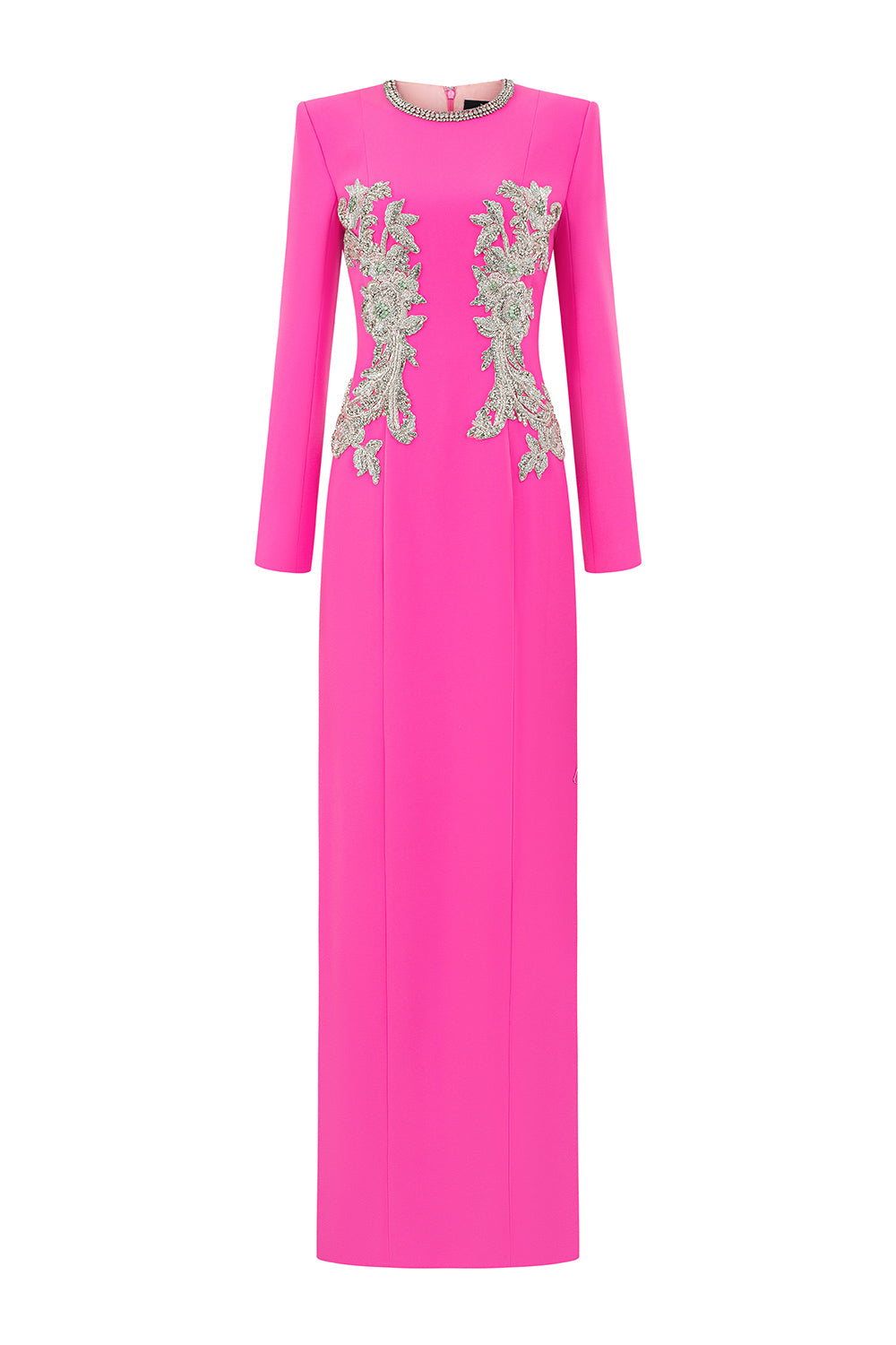 pink jewel dress Hot Pink Magenta Rhinestone Birthday Dress - Hand Crafted Haute Couture Crystal Embellished Bodice