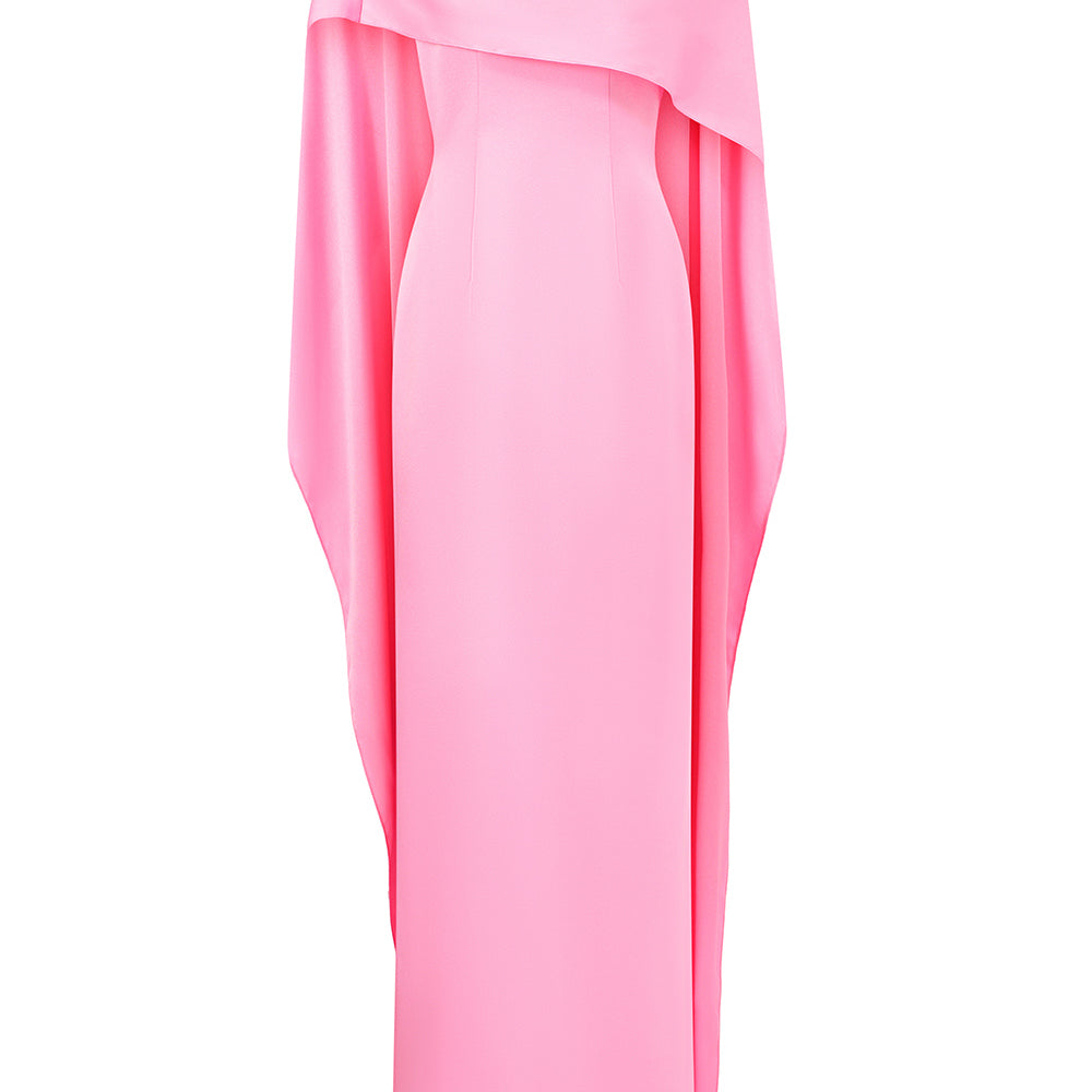 Kelly Sheath Cowl Neck Silk Floor Length Dress