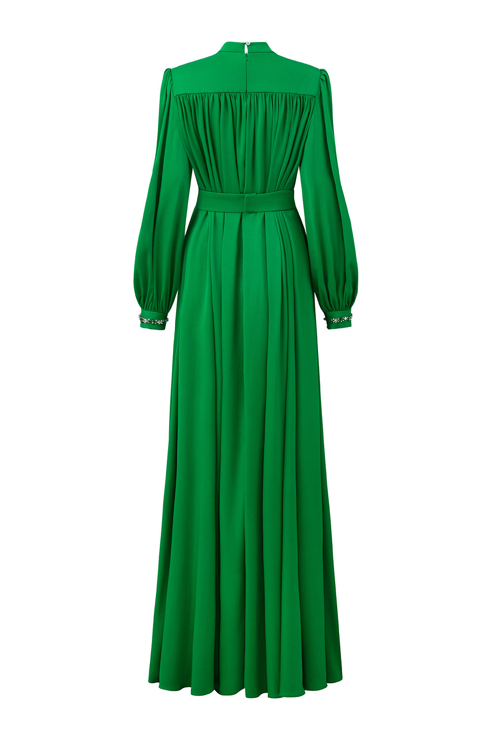 Yareli Flared Gathered Silk Floor Length Dress