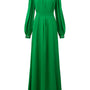 Yareli Flared Gathered Silk Floor Length Dress