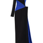 Bailey Asymmetric Extended Flap Silk Crepe Floor Length Dress