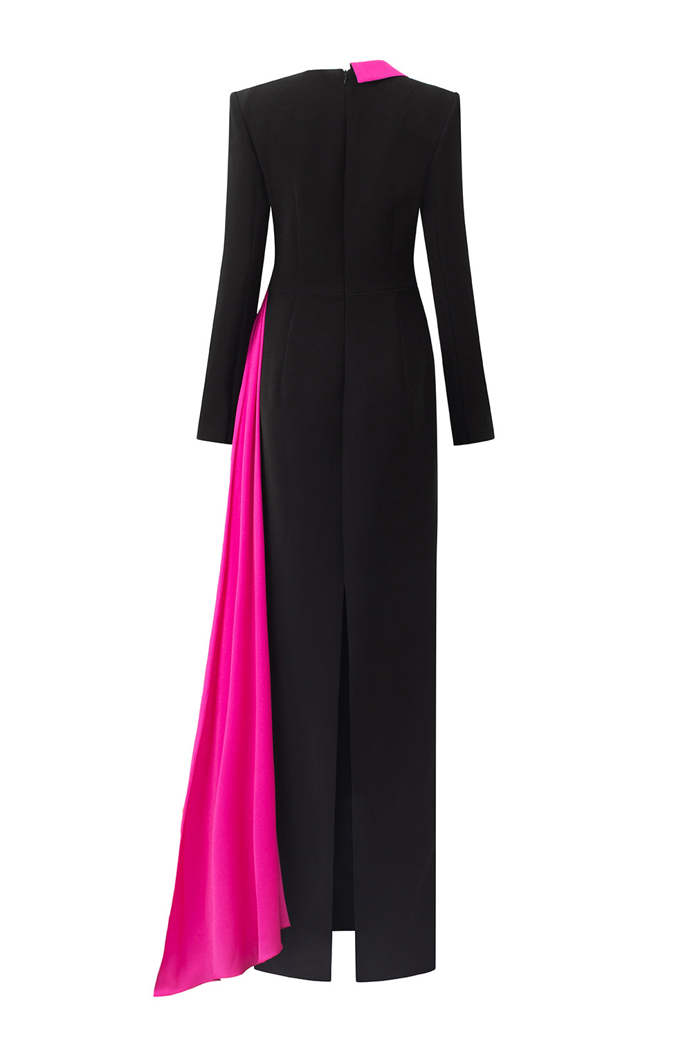 Jazmine Sheath Extended Flap Silk Crepe Floor Length Dress