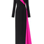Jazmine Sheath Extended Flap Silk Crepe Floor Length Dress