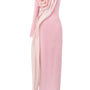 Micah Sheath Flower Applique Silk Crepe Floor Length Dress