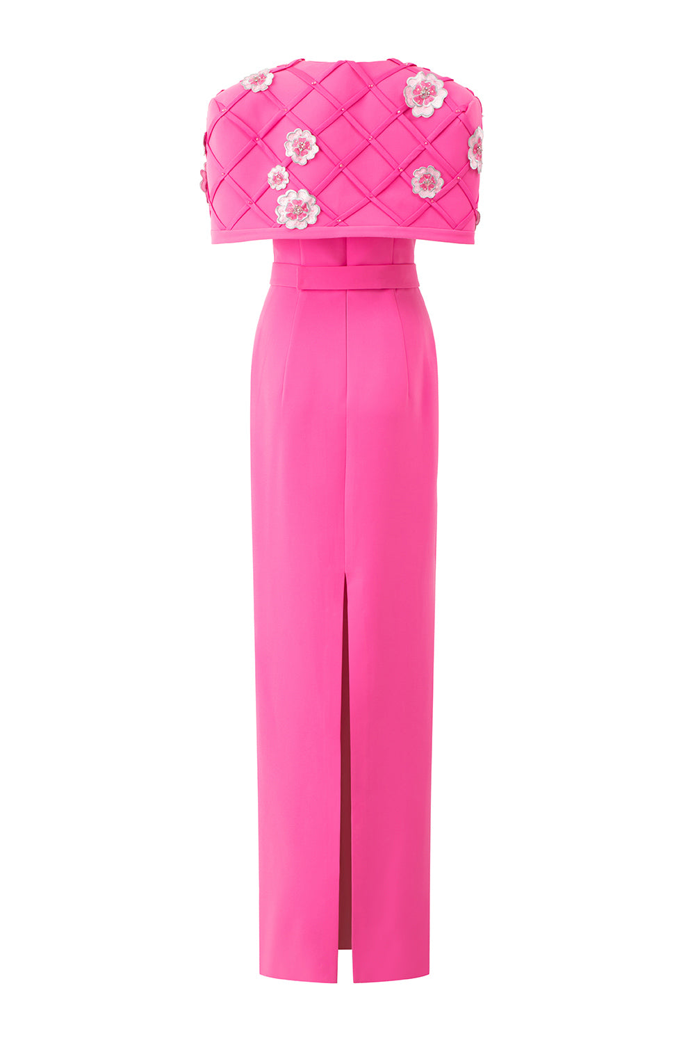 Kaydence Sheath Cape Shoulder Silk Crepe Floor Length Set