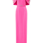 Kaydence Sheath Cape Shoulder Silk Crepe Floor Length Set