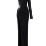 Adelyn Slit Asymmetric Jersey Floor Length Dress