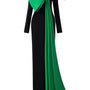 Khloe Sheath Bow Silk Crepe Floor Length Dress