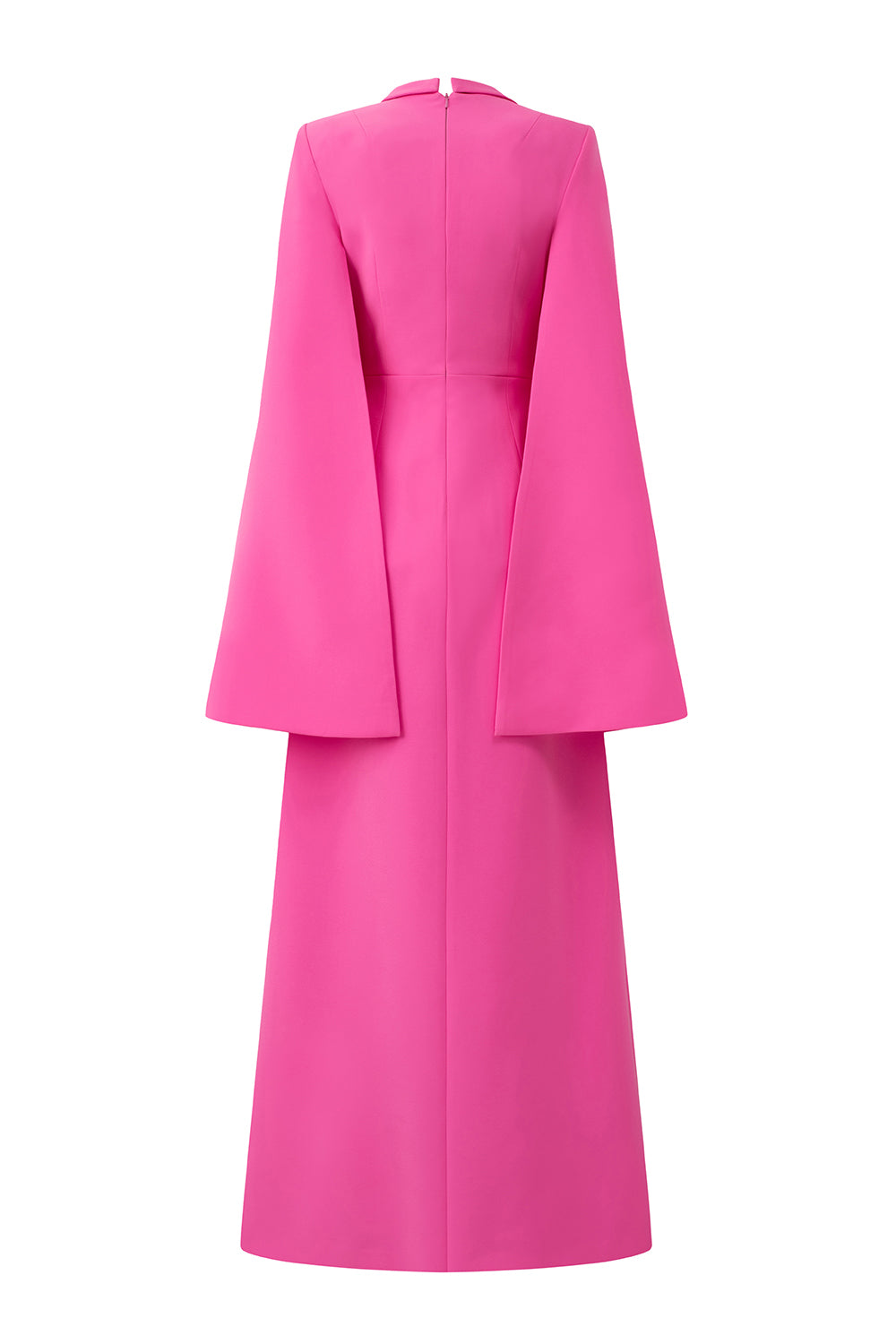 Margaret A-line Notch Lapel Silk Crepe Floor Length Dress