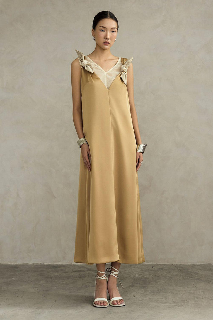 Ophira Straight Sleeveless Silk Ankle Length Dress - MEAN BLVD
