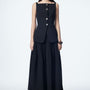 Elena A-line Hip Pleated Modal Calf Length Skirt