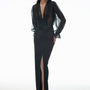 Vera Blouson Plunge Neck Organza Top