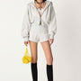 Kaylee Drop Waist Slim Leg Fleece Extra Short Length Shorts