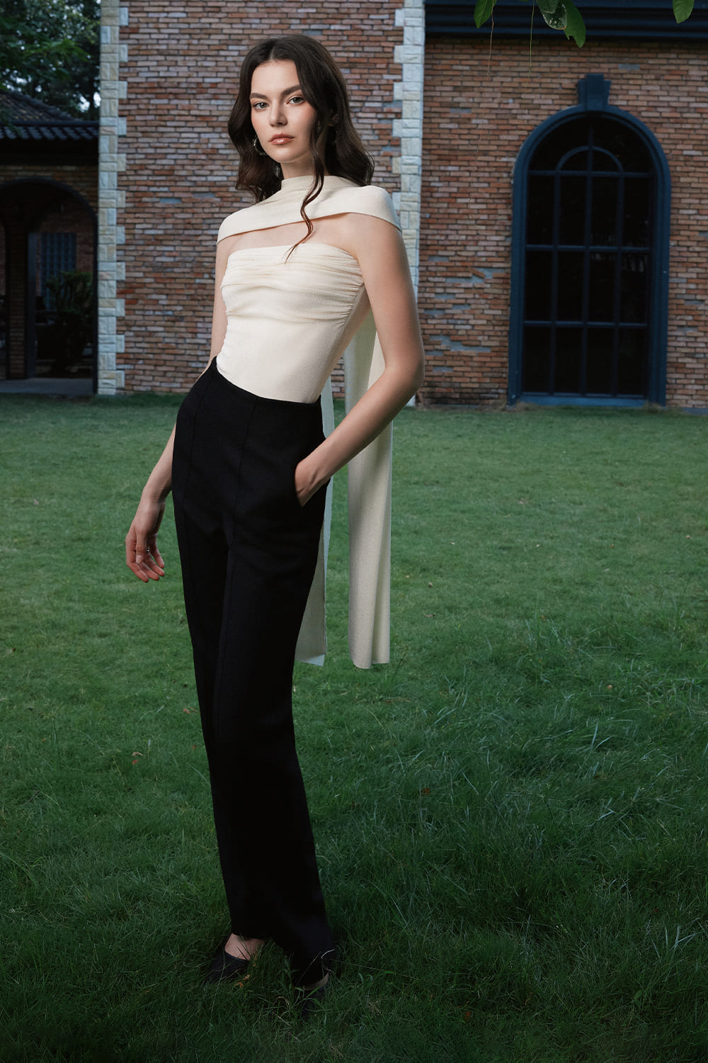 Fancy Straight Ribbed Cotton Ankle Length Pants